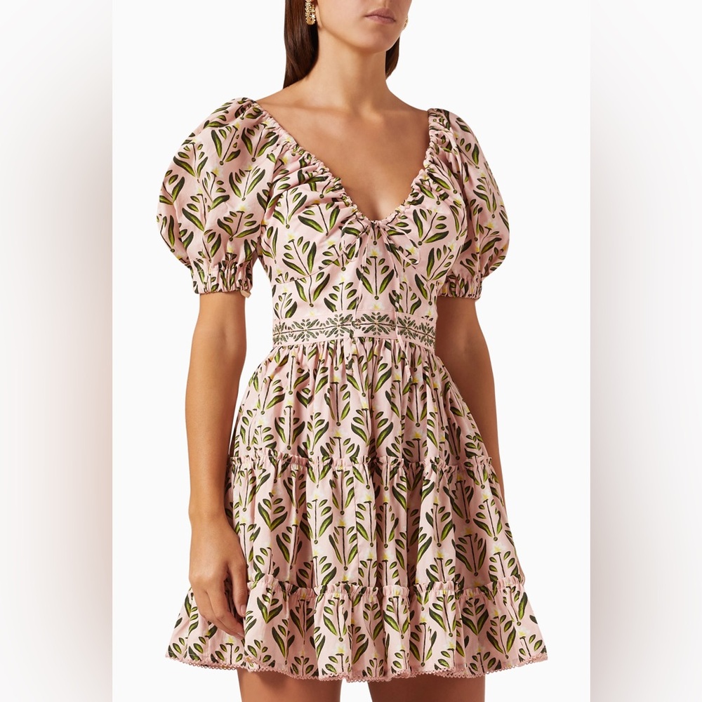 Agua Bendita Manzanilla Puff Sleeve Dress
